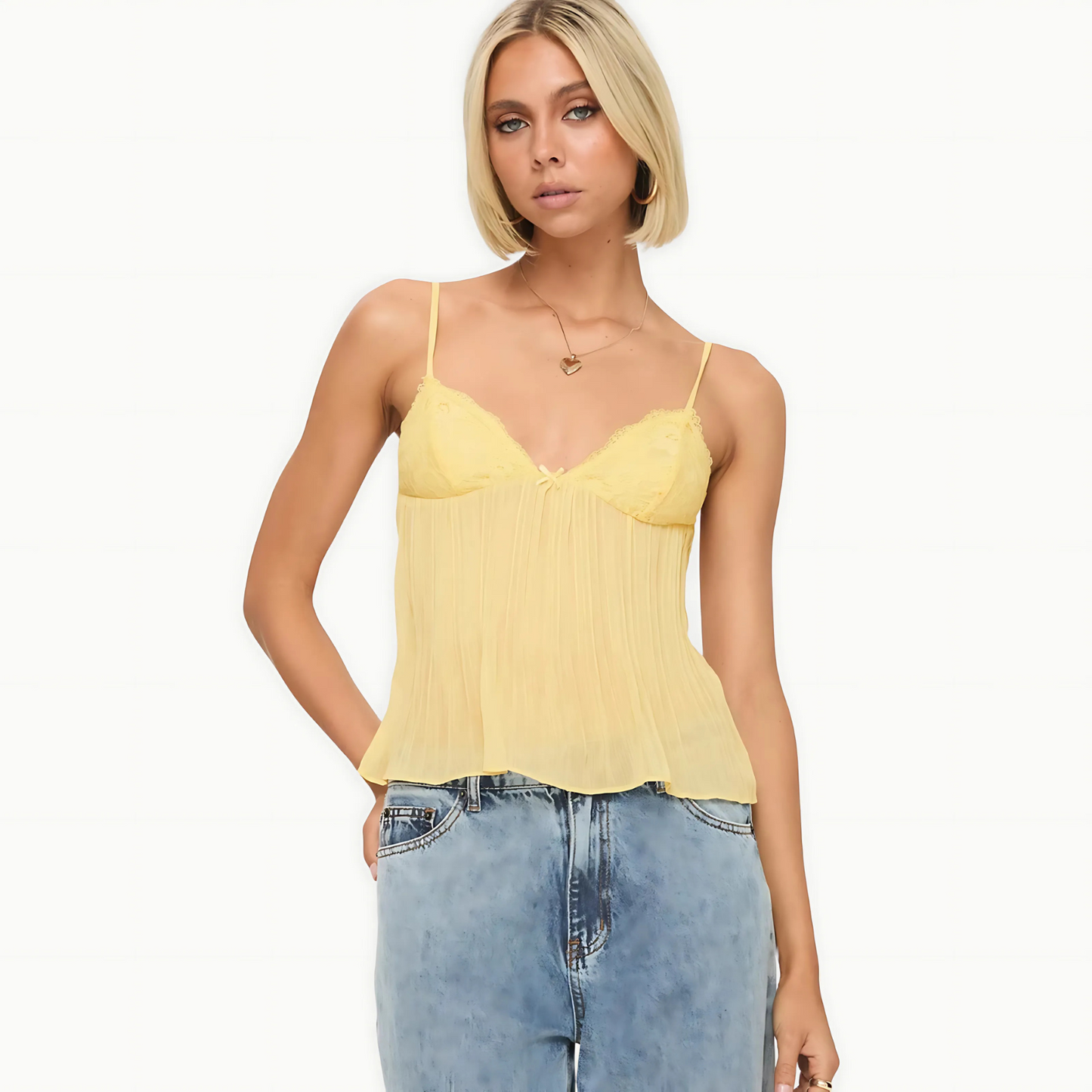 Laced Up Pleated Cami