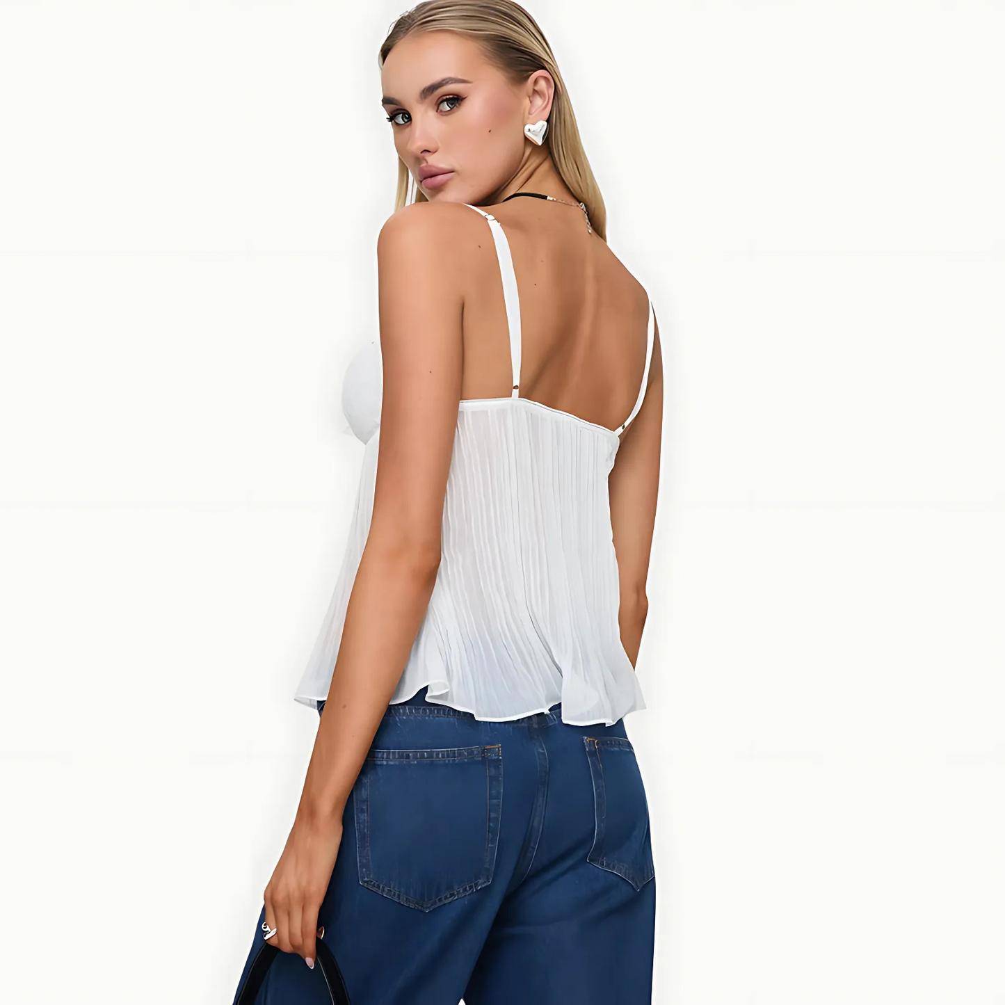 Laced Up Pleated Cami