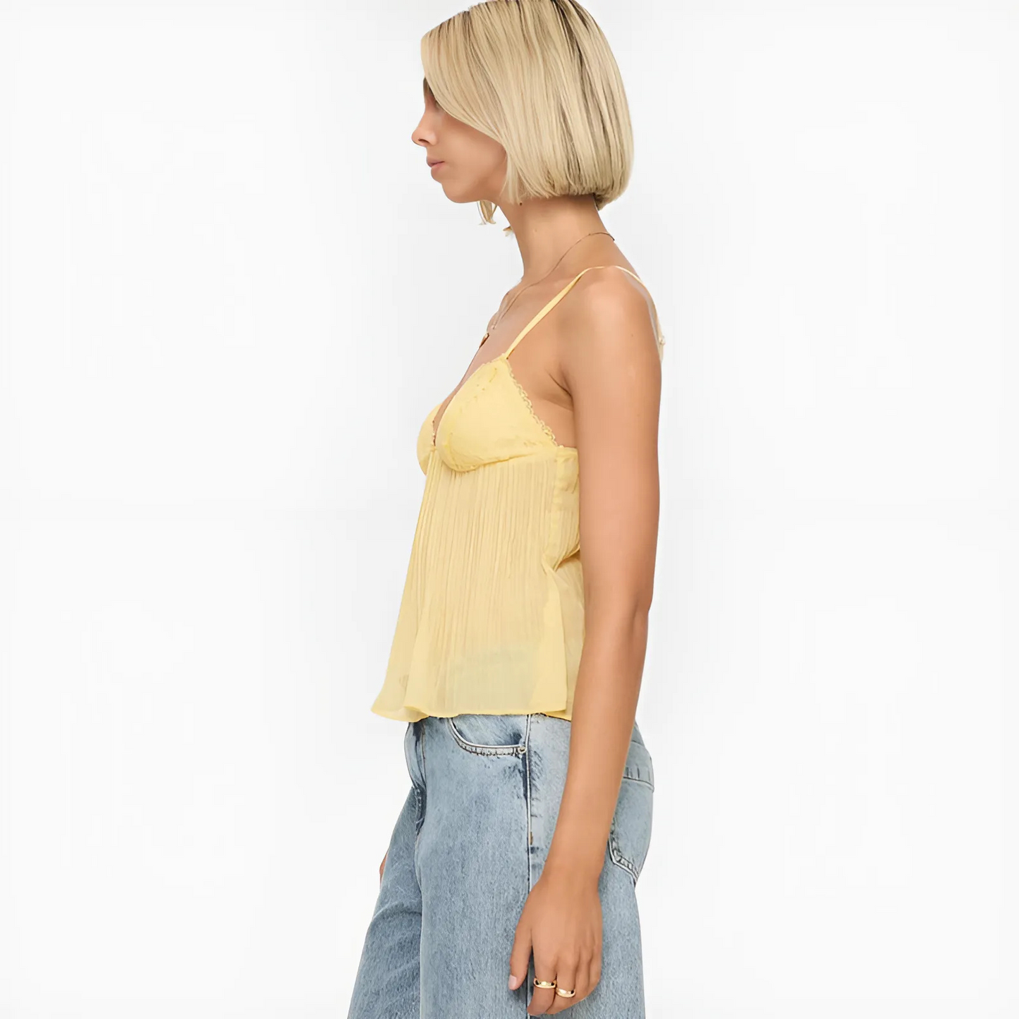 Laced Up Pleated Cami